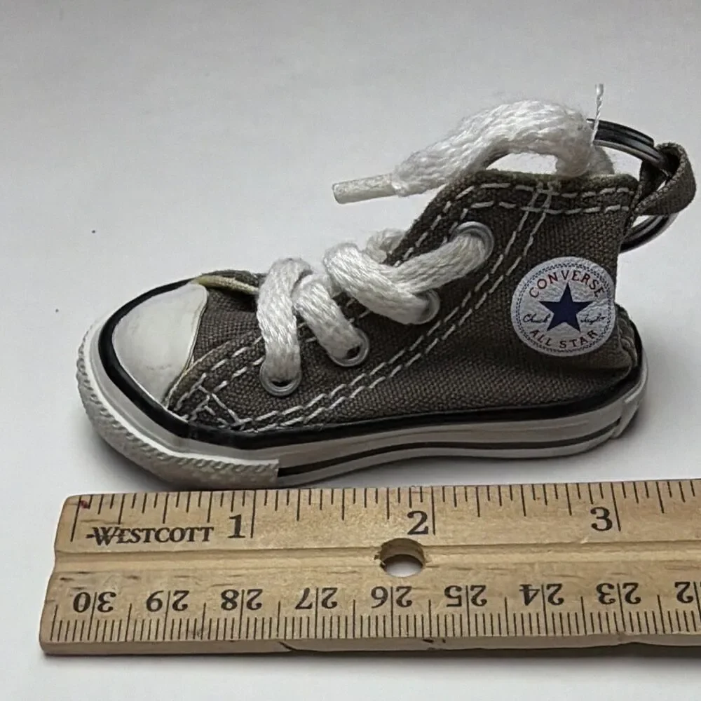 Converse All Star Mini Sneaker Keychain Gray/White Canvas Keyring